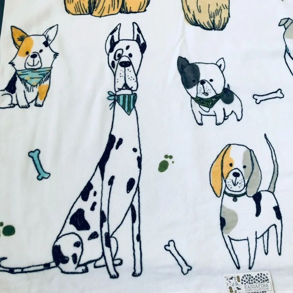 Whimsical Dog Cartoon Print 3-pc Bath Towels Set